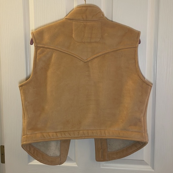 Suede vest with silver buttons and sherling interior, western style, size M - Picture 5 of 5